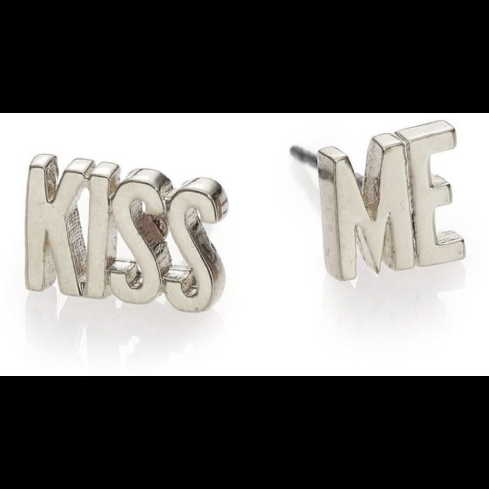 Kate Spade Silver “Kiss Me” Studs